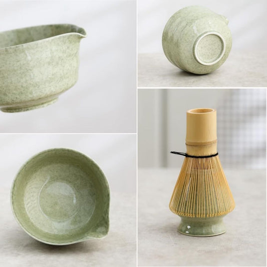 Japanese Whisk Matcha Set - Bowl, Whisk, Scoop & Holder
