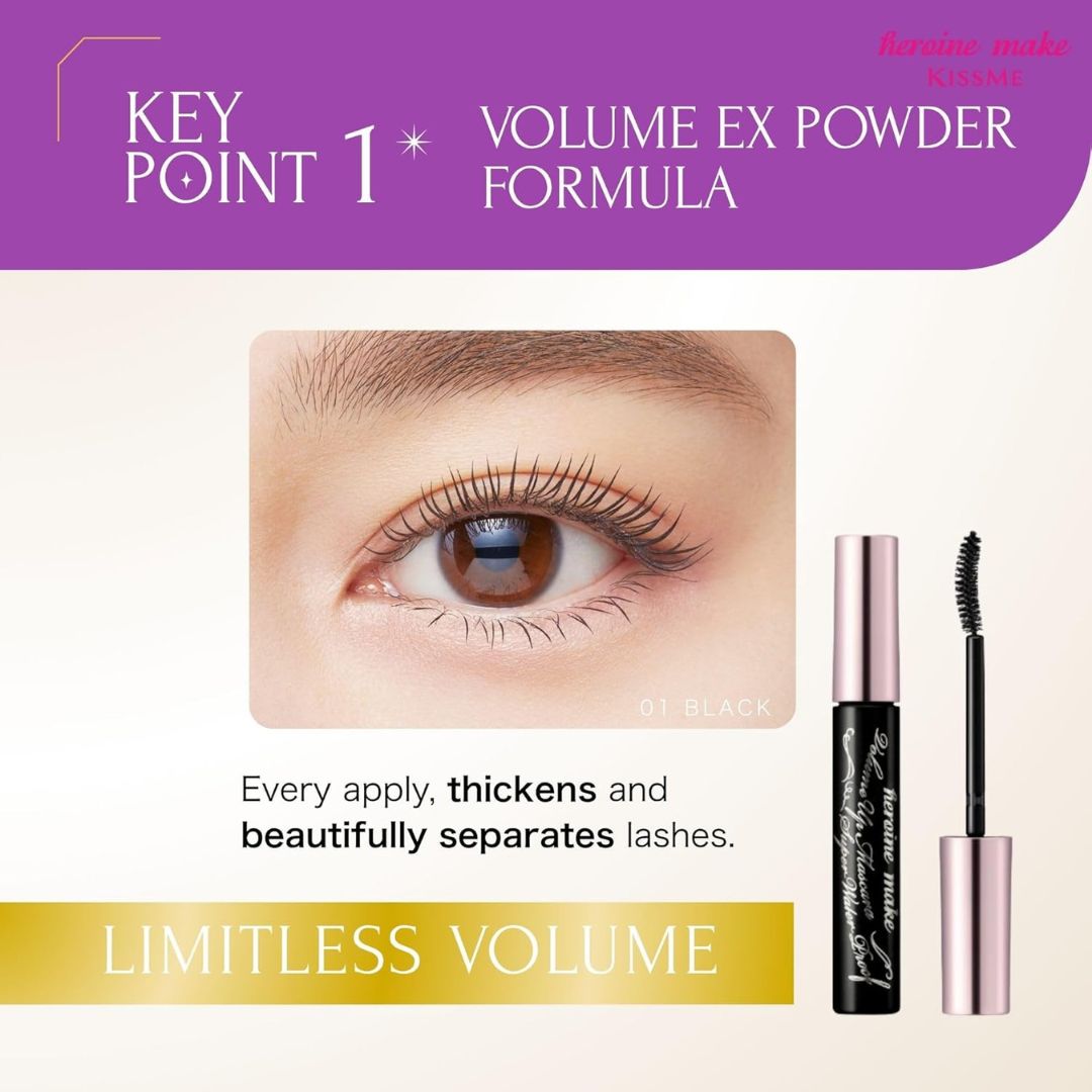 Heroine Make by KissMe Volumizing  Waterproof Mascara Black (6g)