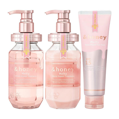 &Honey Melty Moist Repair 3-Piece Set [Shampoo/Treatment/Hair Pack]