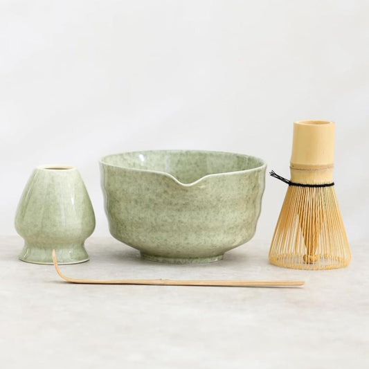 Japanese Whisk Matcha Set - Bowl, Whisk, Scoop & Holder