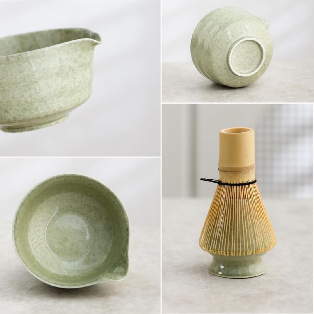 Japanese Whisk Matcha Set - Bowl, Whisk, Scoop & Holder