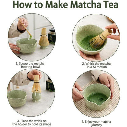 Japanese Whisk Matcha Set - Bowl, Whisk, Scoop & Holder