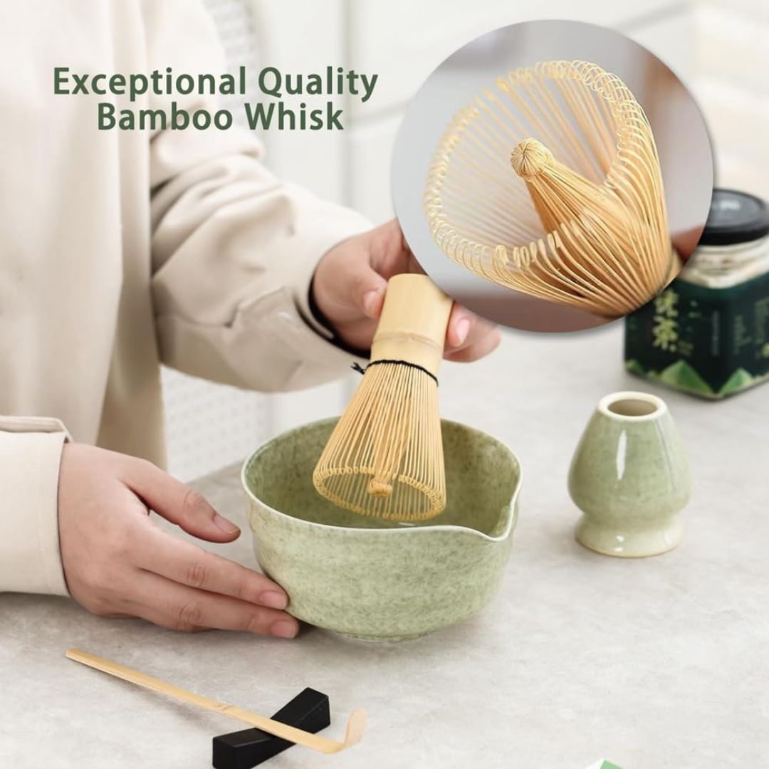 Japanese Whisk Matcha Set - Bowl, Whisk, Scoop & Holder